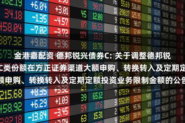 金港嘉配资 德邦锐兴债券C: 关于调整德邦锐兴债券型证券投资基金C类份额在方正证券渠道大额申购、转换转入及定期定额投资业务限制金额的公告