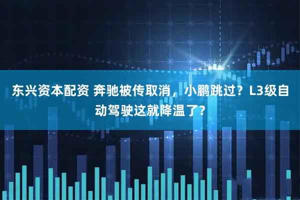 东兴资本配资 奔驰被传取消，小鹏跳过？L3级自动驾驶这就降温了？